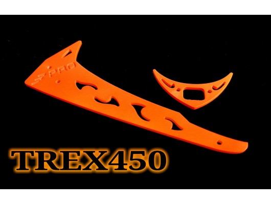 3Pro Neon Orange Vertical/Horizontal Fins For Trex 450 Type 4